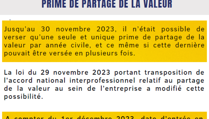 Flash info - Prime de partage